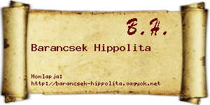 Barancsek Hippolita névjegykártya